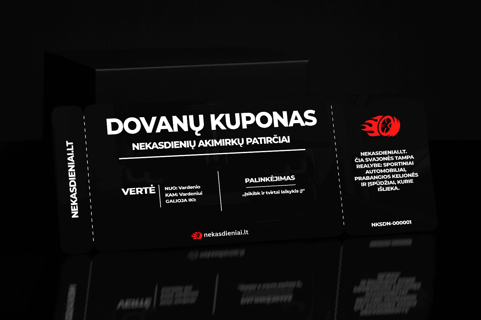 Dovanų kuponas automobilių nuomai